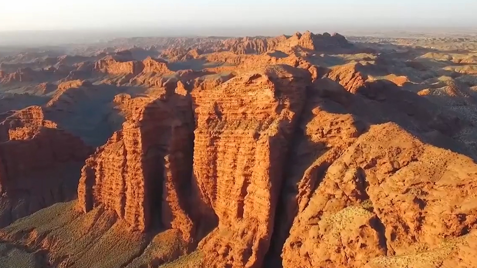 A vista única do Grand Canyon em Zhangye