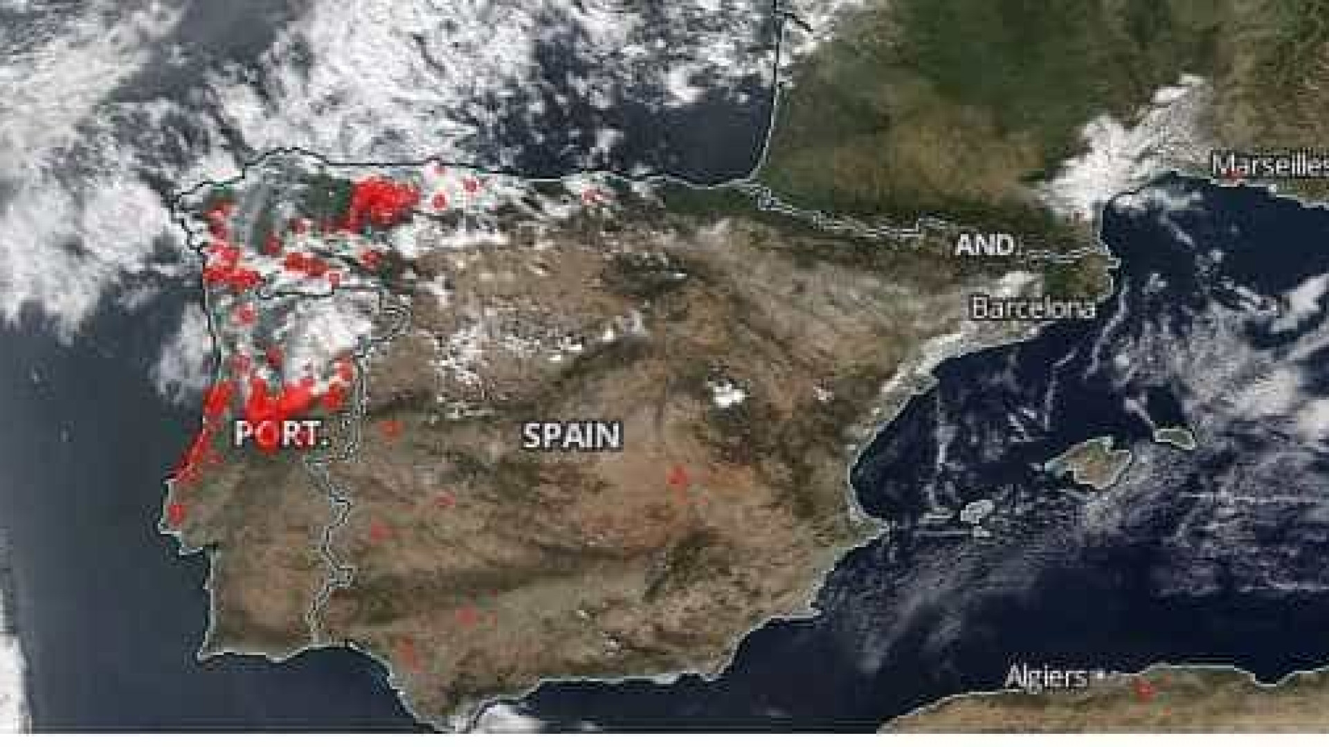 Imagens da NASA mostram tragédia dos incêndios em Portugal