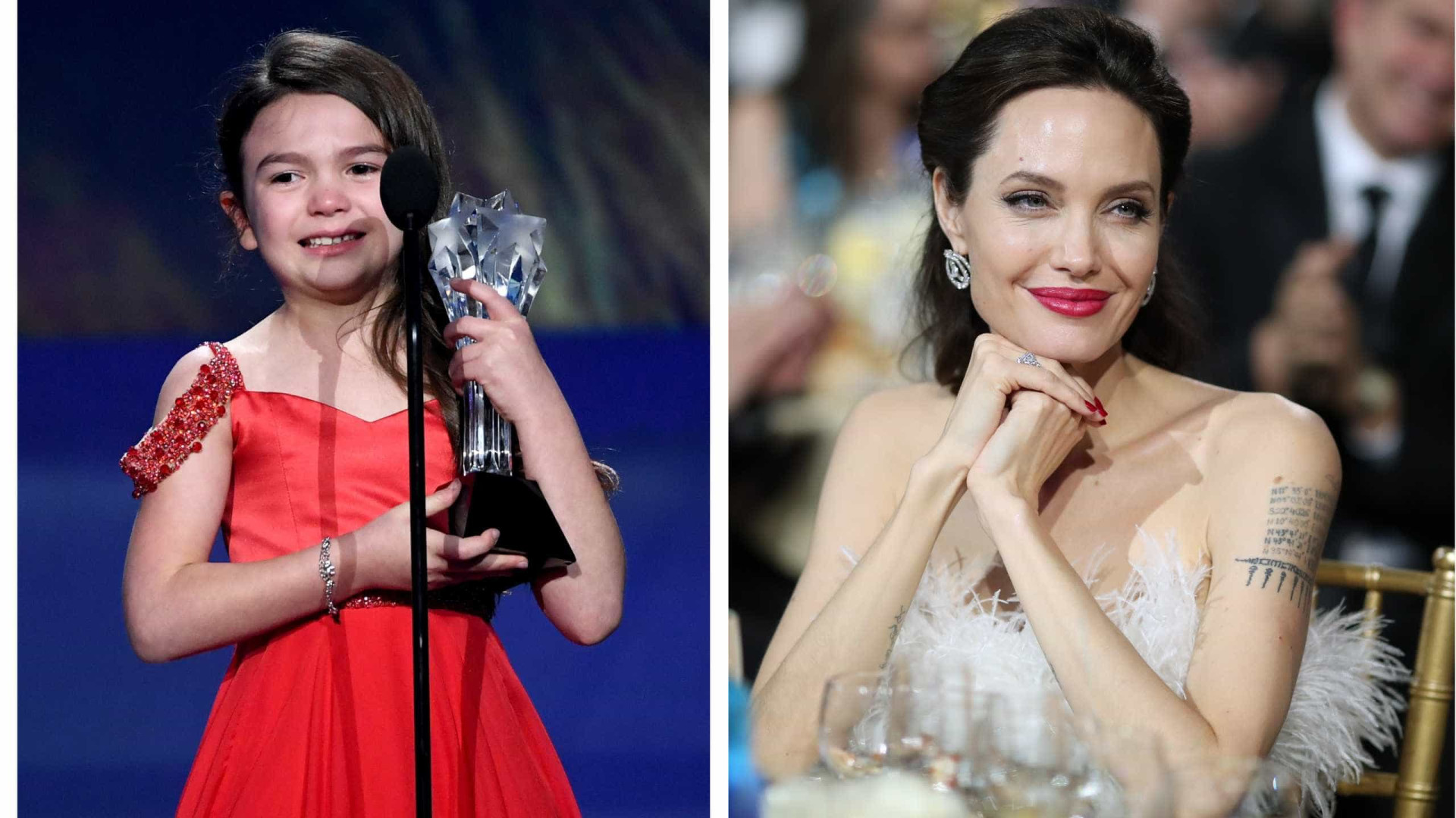 O momento ternurento em que Brooklyn Prince conhece Angelina Jolie