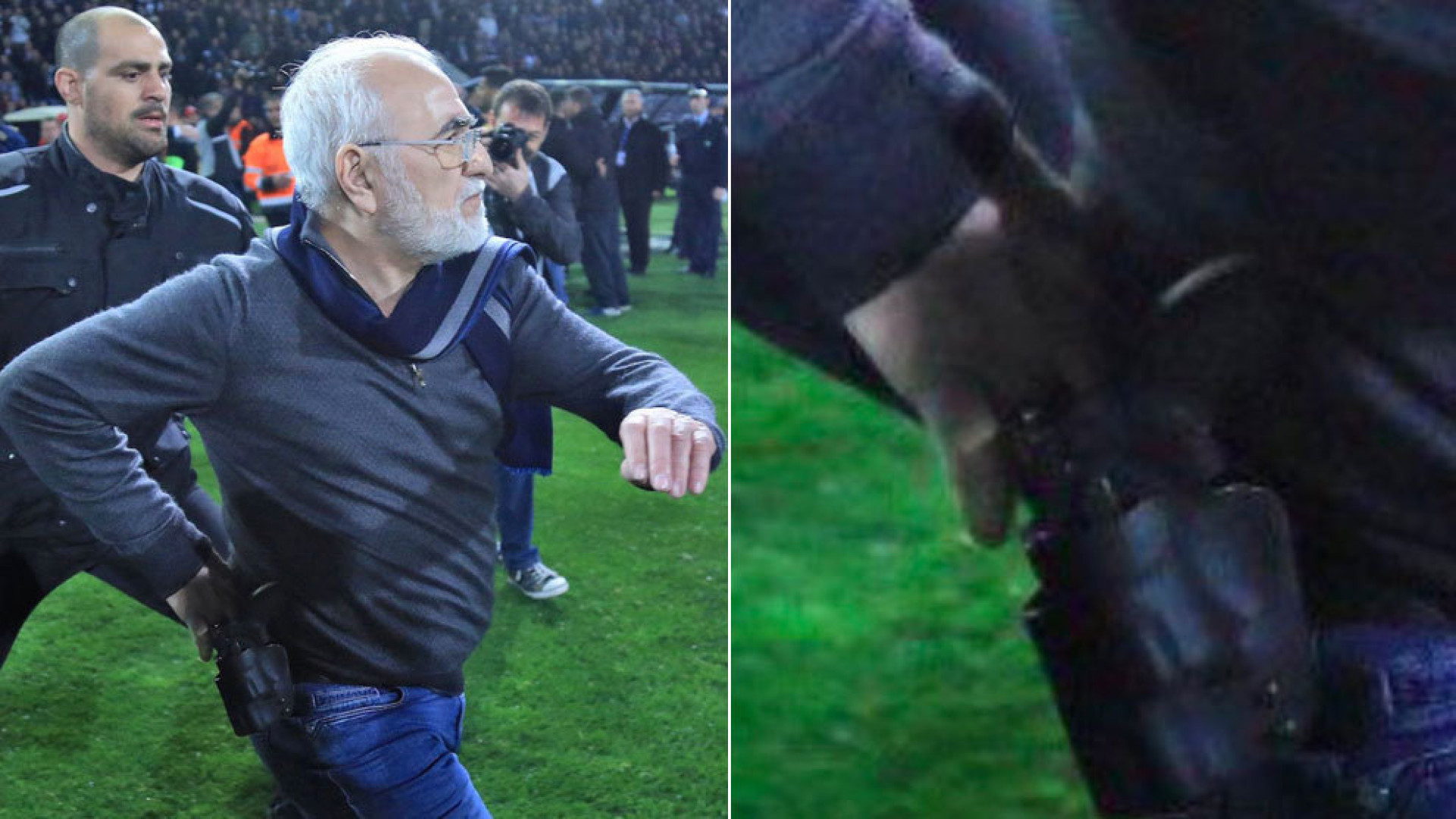 Resultado de imagem para Campeonato da Grécia suspenso após dirigente desportivo ter entrado armado em campo