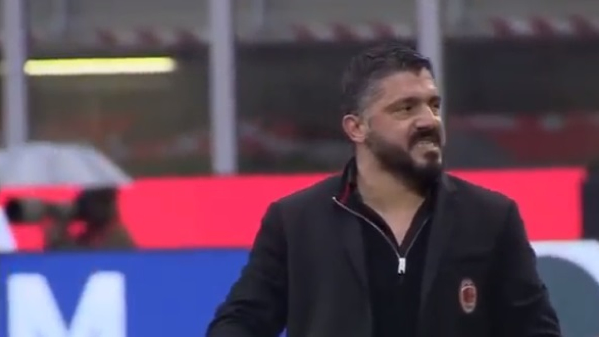O Milan ganhava pela margem mínima e Gattuso não parou até ao apito final