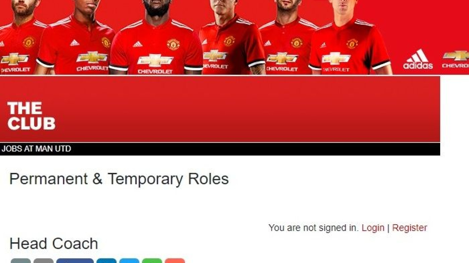 Na secção de emprego do United, alguém se esqueceu de um 'despedido'