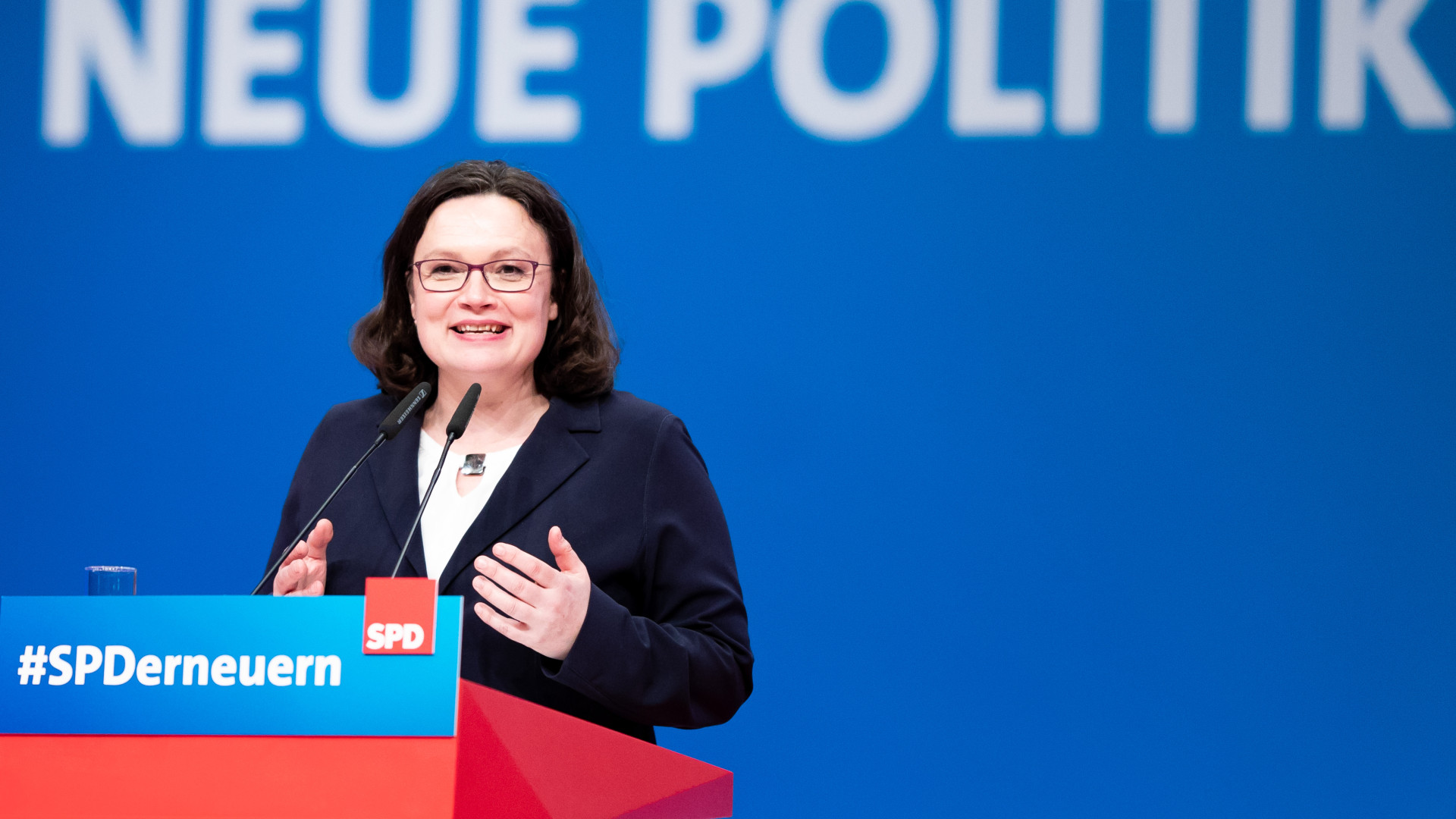 Partido Social-Democrata alemão elegeu Andrea Nahles como presidente