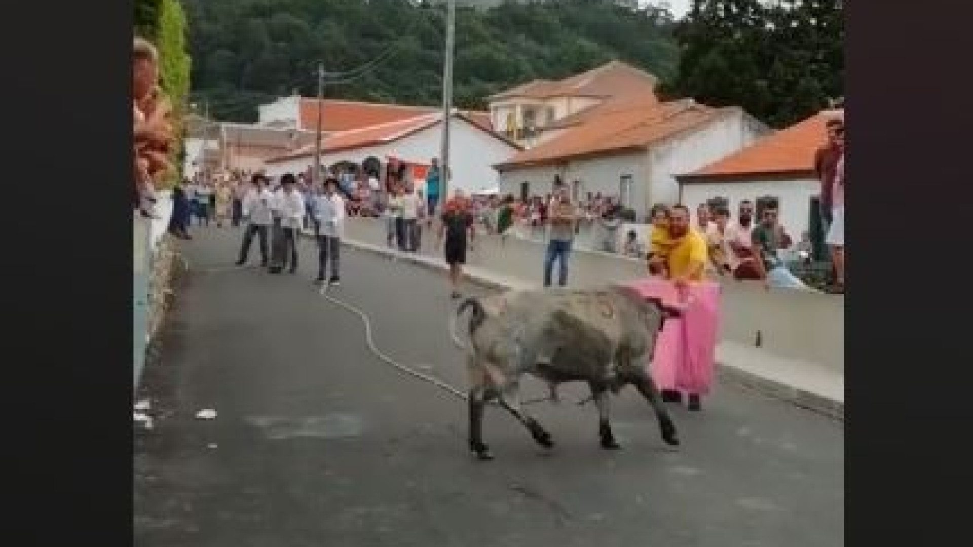 Homem a 'tourear' com criança ao colo leva a queixa nas autoridades