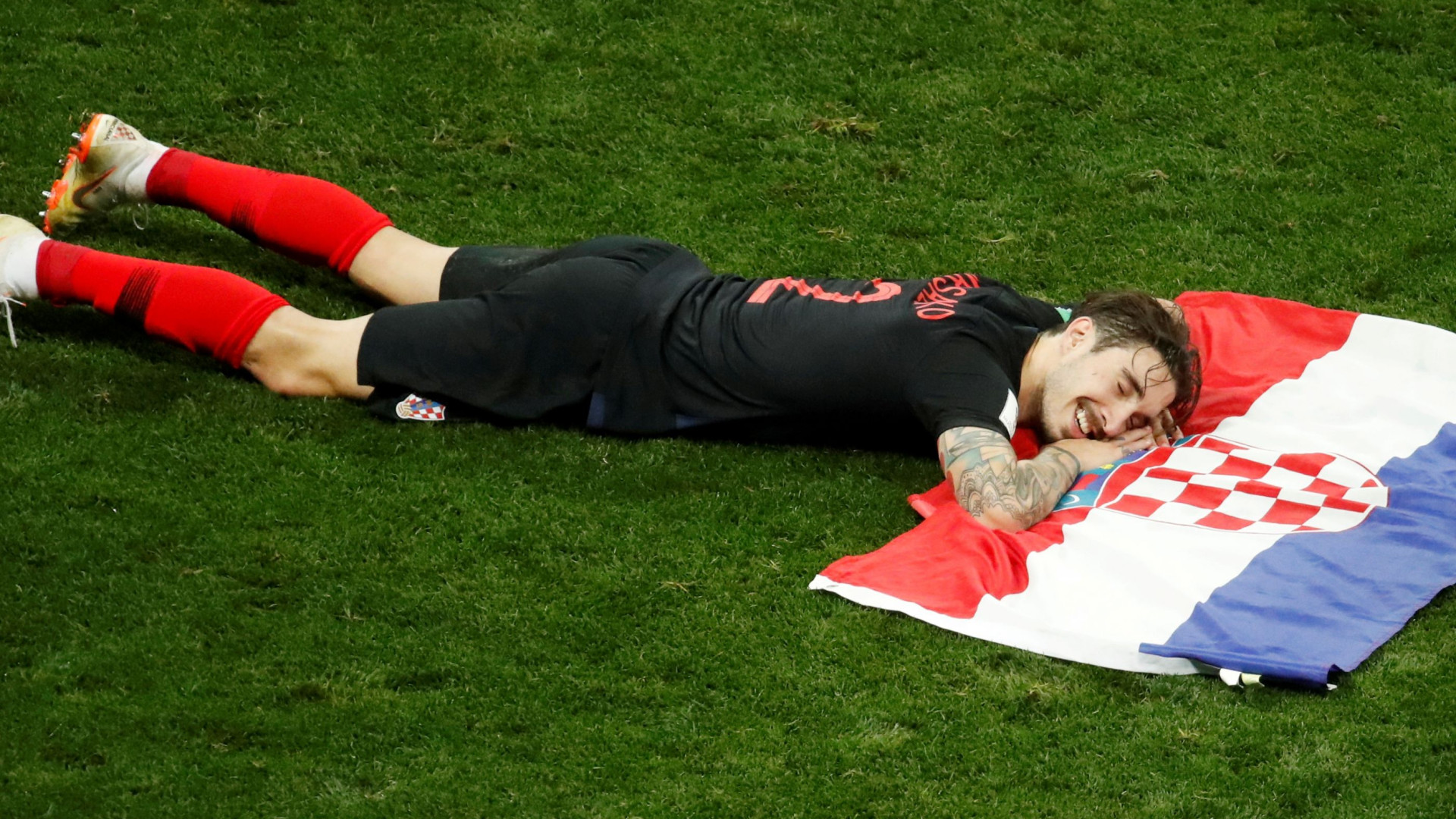 A mais bela foto deste Mundial? O 'sorriso' de Vrsaljko não tem preço