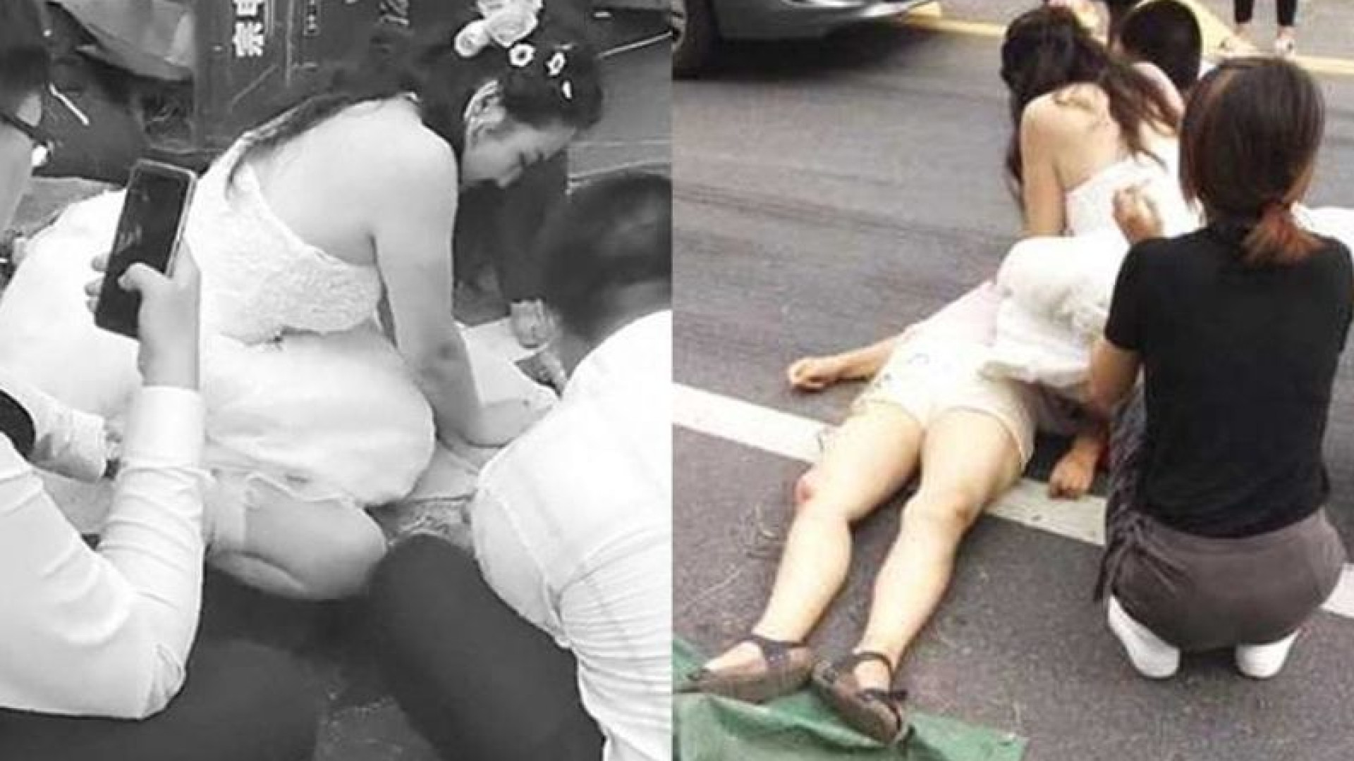 A caminho do altar, noiva sai de carro para salvar pessoa