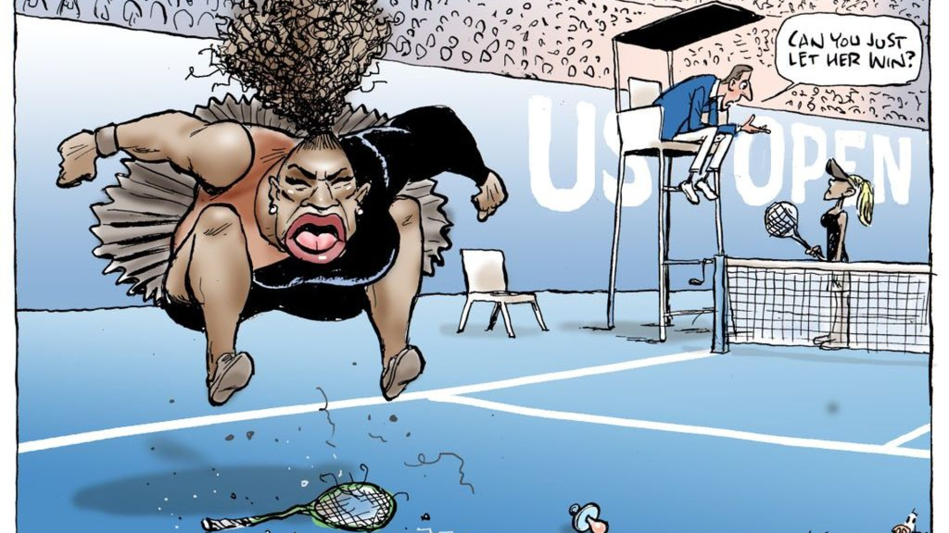 Cartoon de Serena Williams criticado por ser "racista" e "sexista"