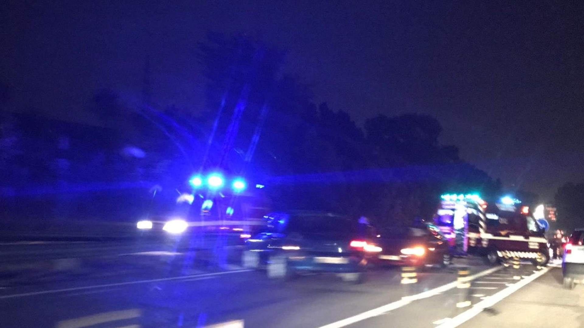 Via Norte condicionada após colisão com quatro viaturas