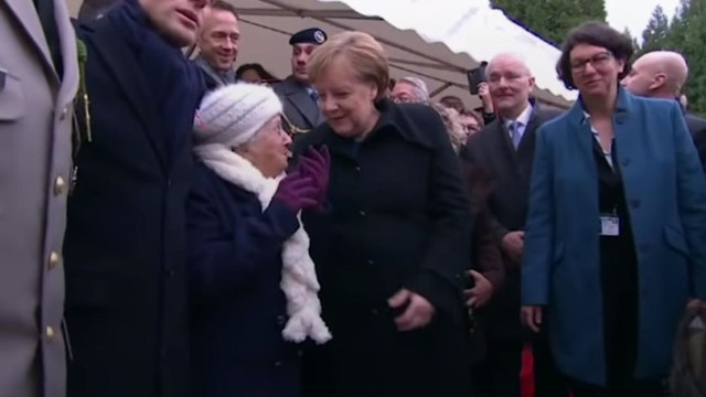 Idosa de 101 anos confunde Merkel com esposa de Macron em momento cómico