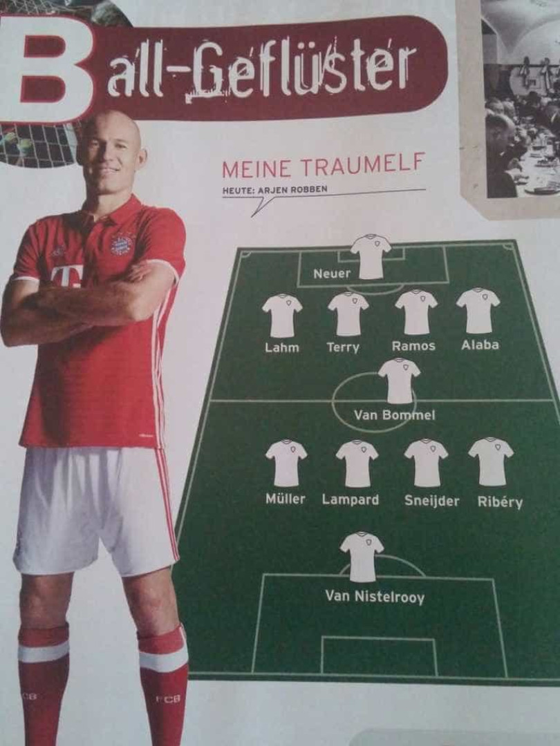 Robben escolhe o seu melhor onze de sempre... sem Ronaldo e Messi