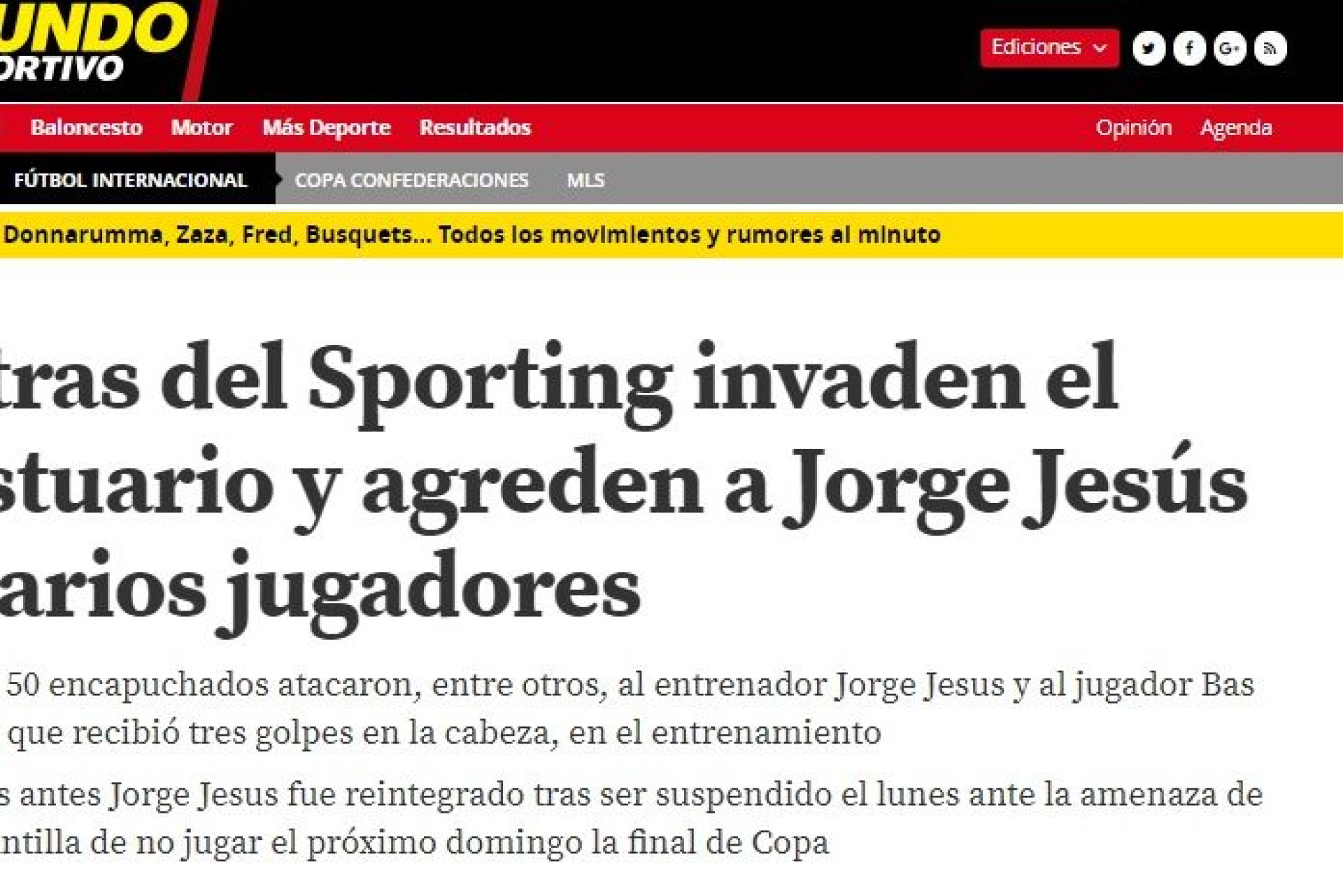"Vergonha em Portugal": Lá por fora falam de 'hooligans' em Alcochete