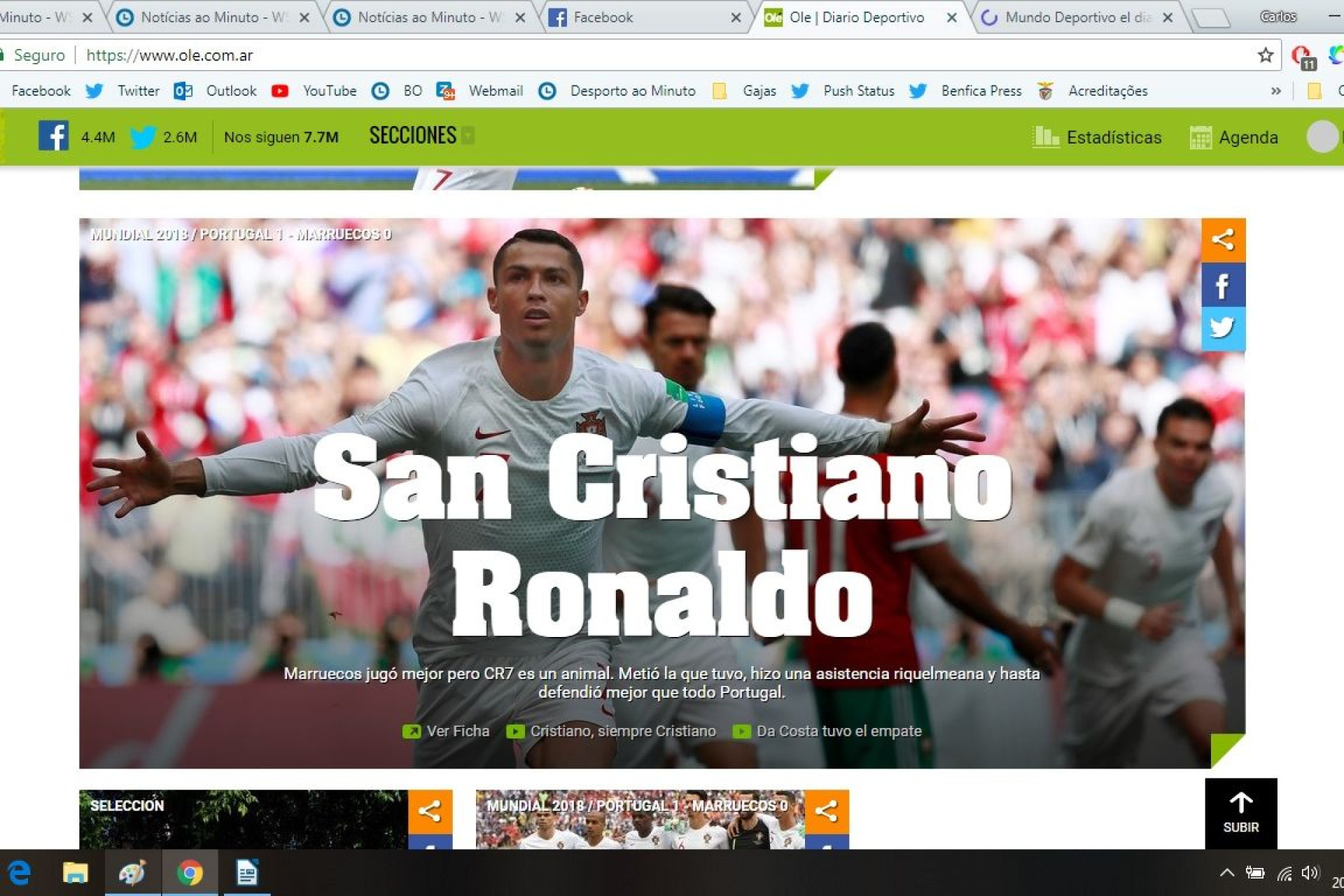 Em terra de Messi, 'grita-se' "San Cristiano": O que se diz lá fora