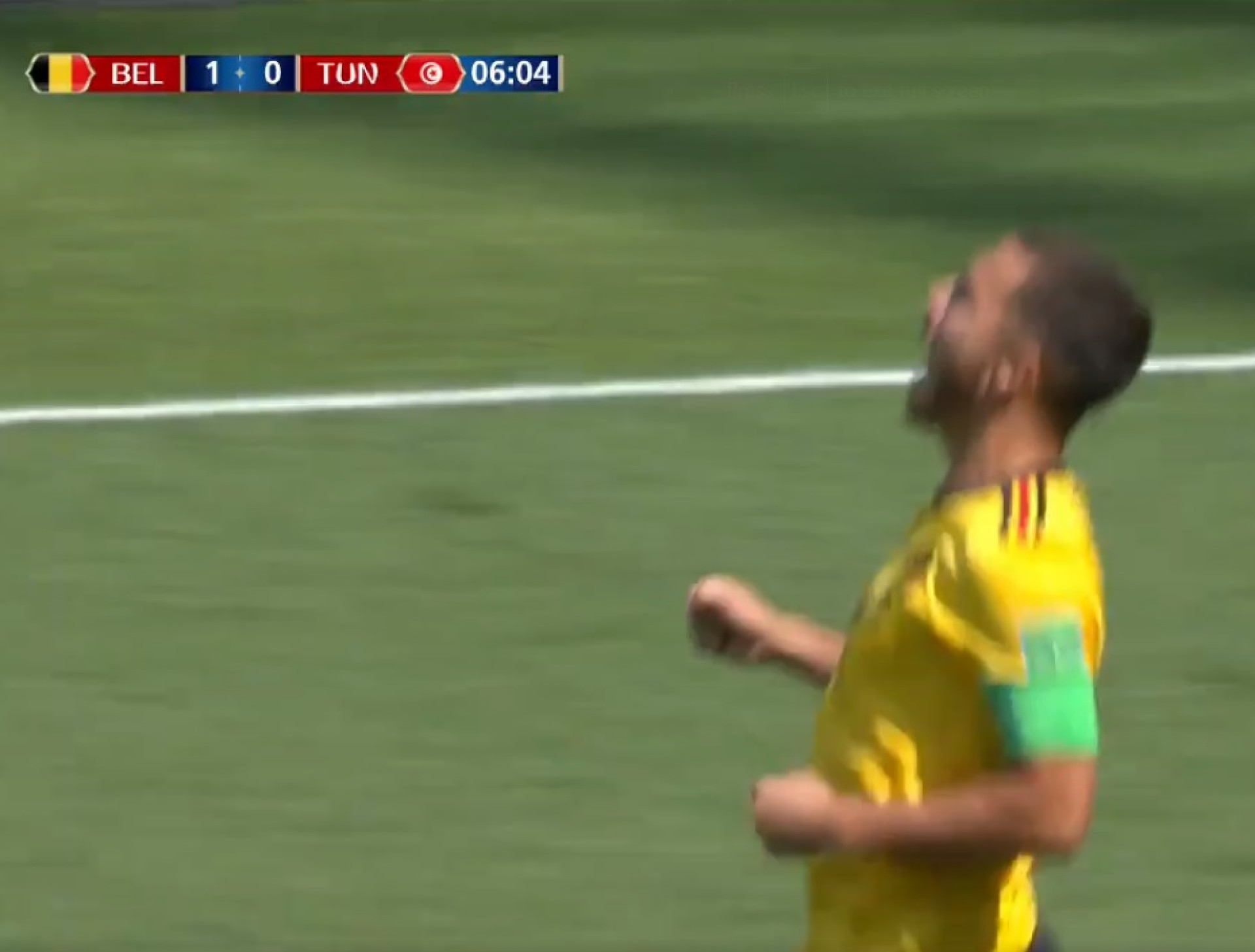 Hazard deixou o guardião tunisino de joelhos e deu vantagem à Bélgica
