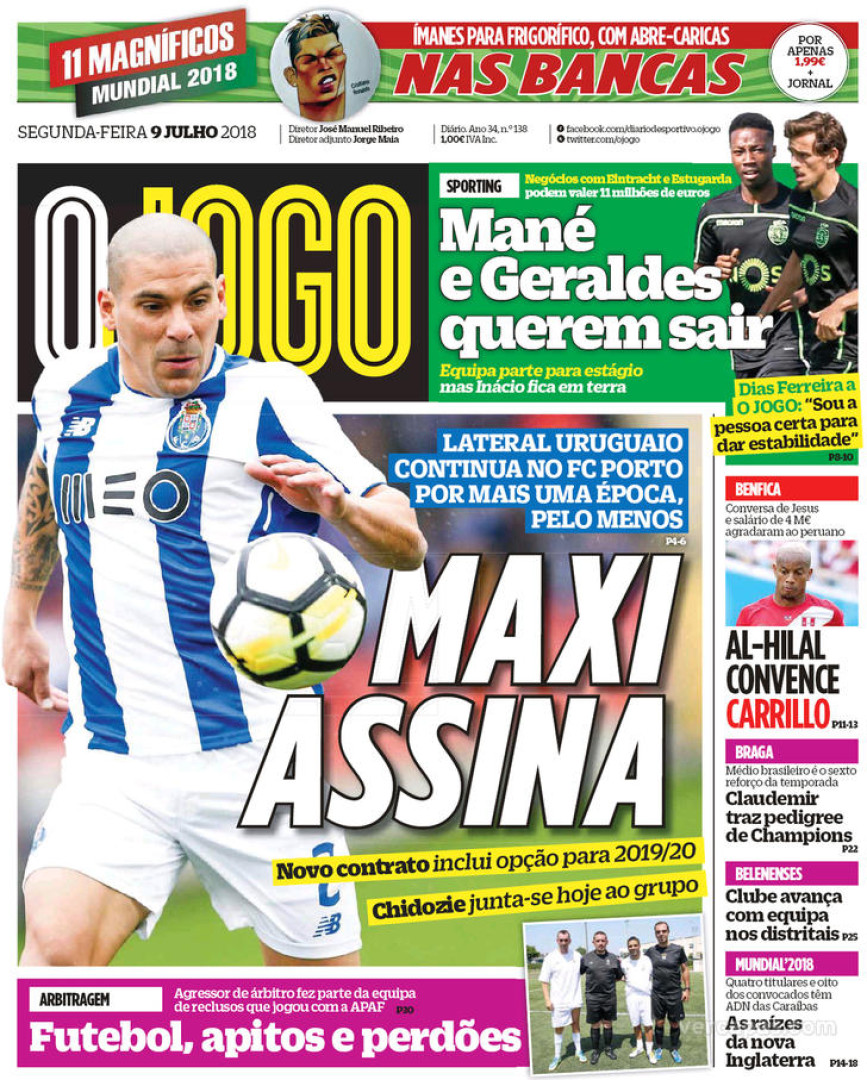 Capas: Bruno Fernandes e Maxi são 'reforços'