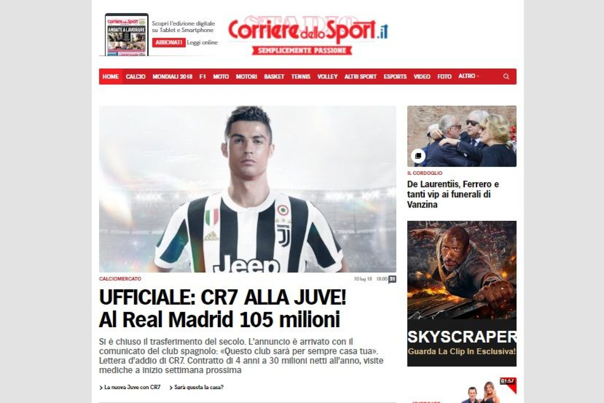 "Cristiano è nostro": Ele ainda nem jogou e Itália já está apaixonada