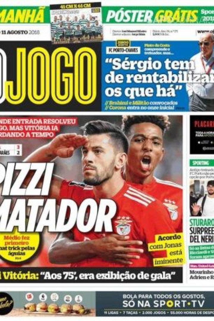 Por cá: O hat-trick de Pizzi e a estreia do 'campeão' na Liga