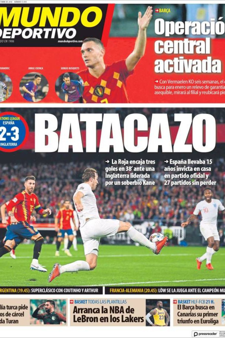 Internacional: Espanha em 'choque' com derrota frente à Inglaterra