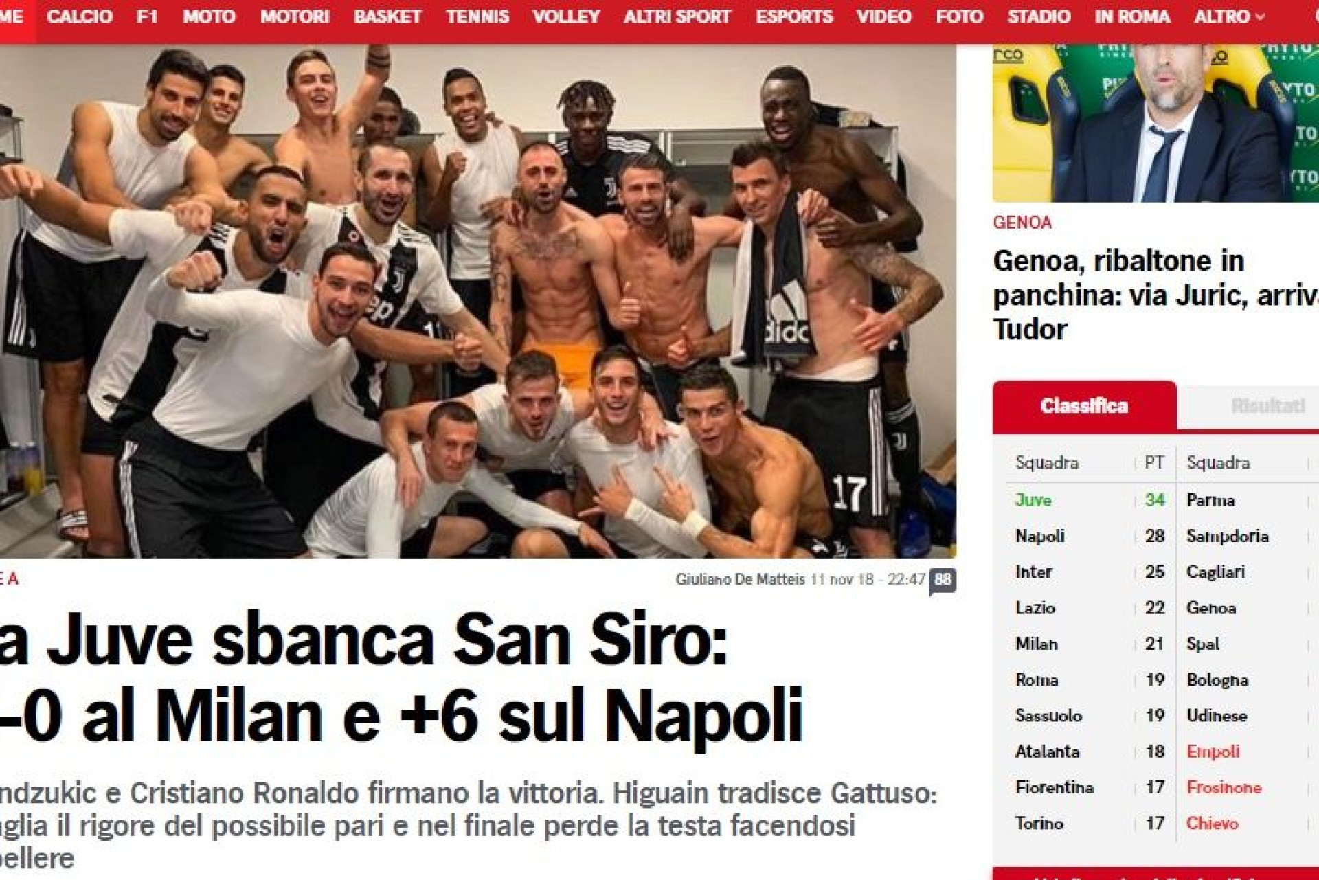 Juve 'destruiu' o Milan e CR7 é a figura em destaque na imprensa italiana