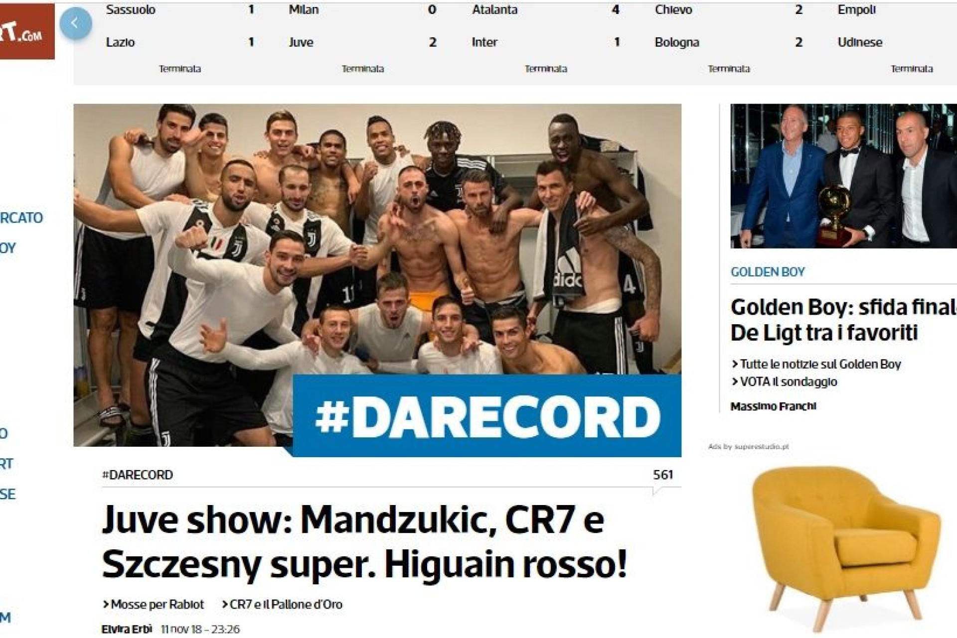 Juve 'destruiu' o Milan e CR7 é a figura em destaque na imprensa italiana
