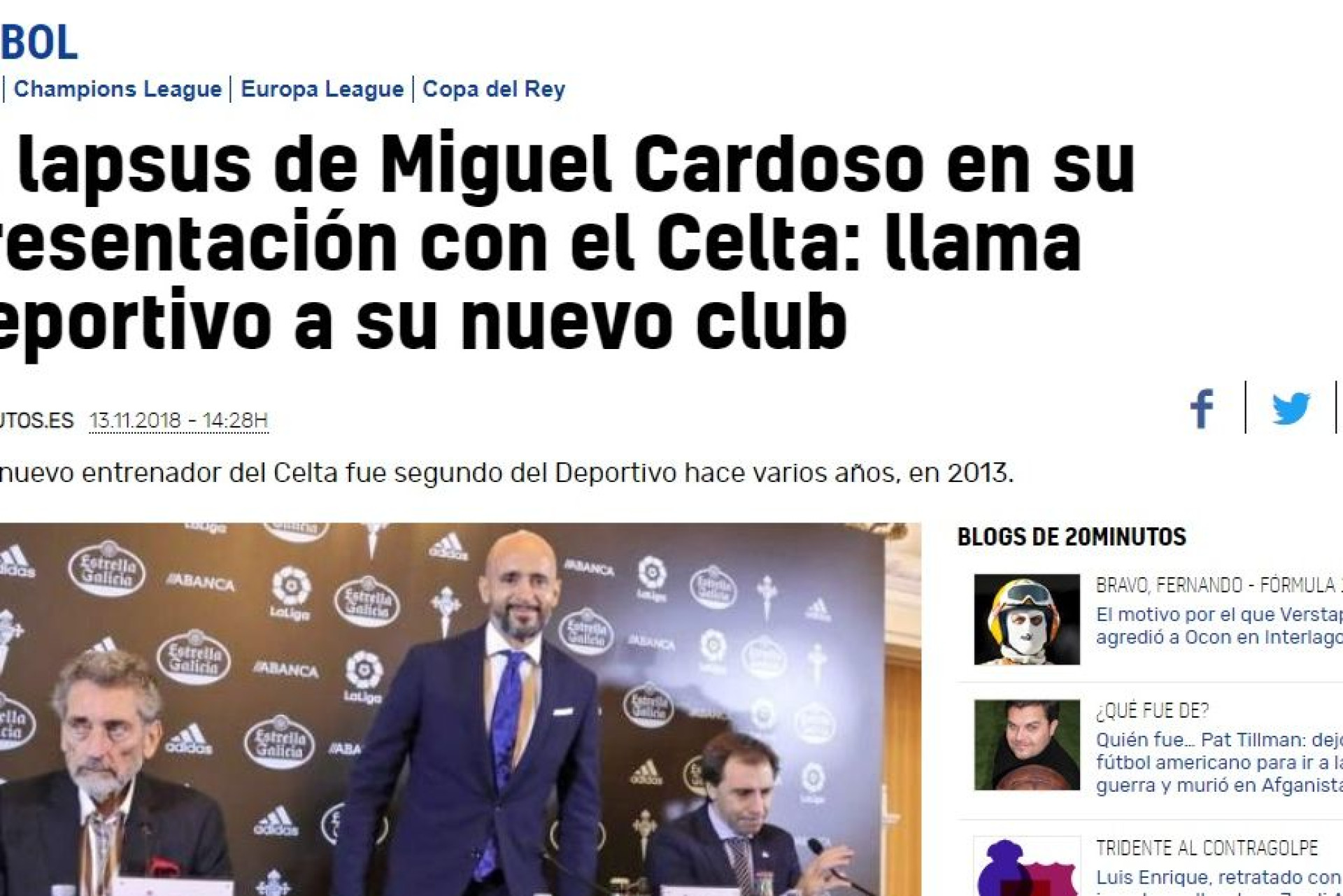 Imprensa internacional não perdoa e o erro de Miguel Cardoso já é viral