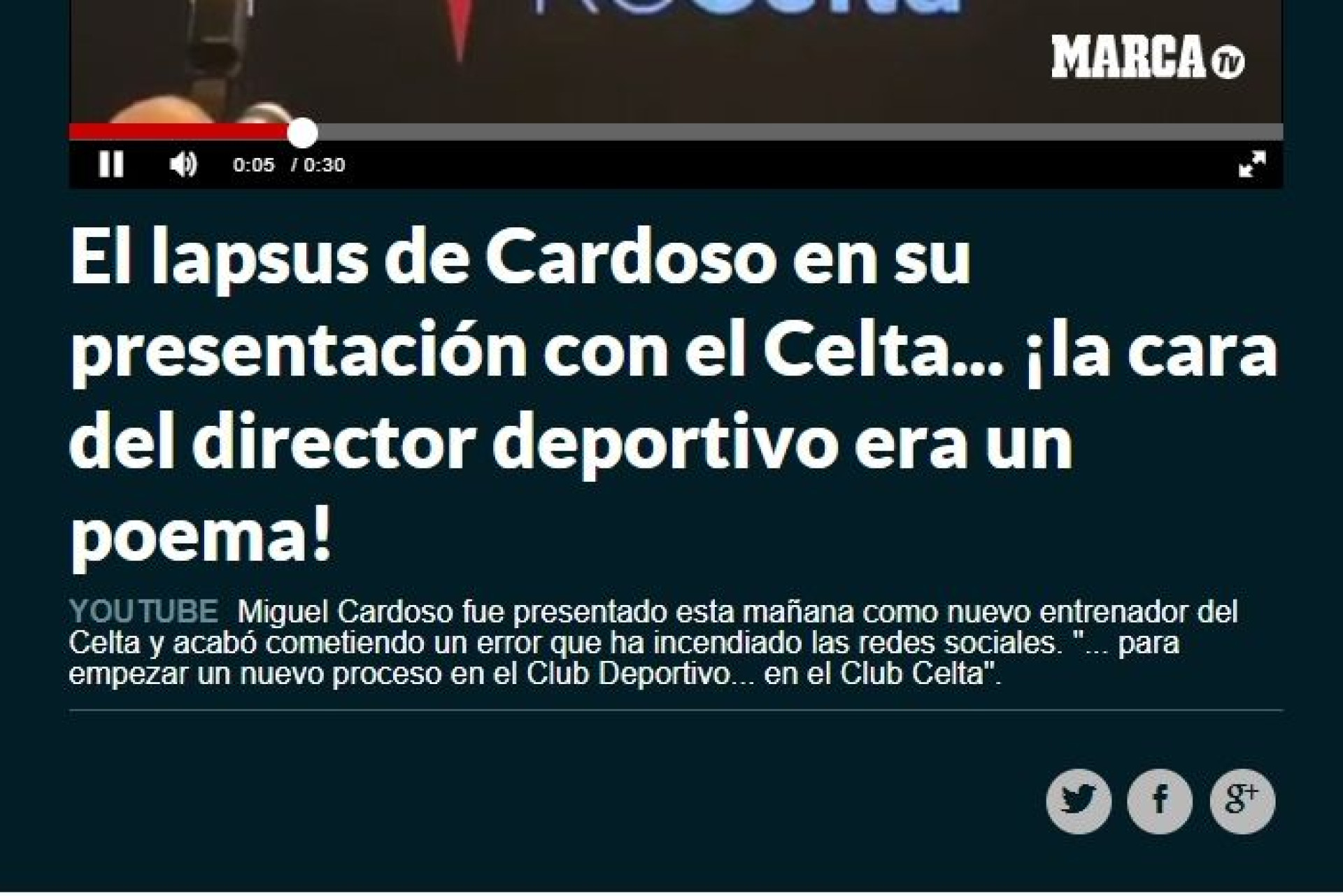 Imprensa internacional não perdoa e o erro de Miguel Cardoso já é viral