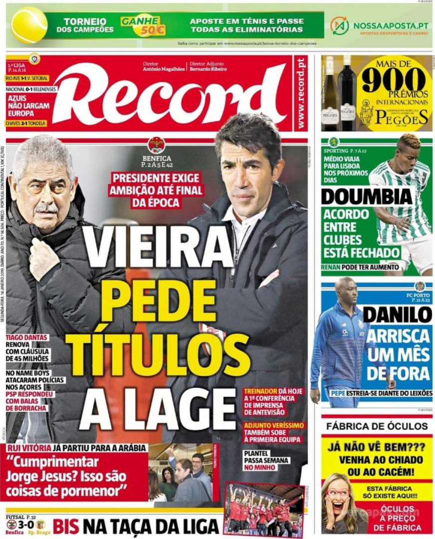 Por cá: Mathieu vai renovar, Vieira pede títulos e a estreia de Pepe